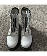 Dr. Doc Martens 1460 Twin Zip White Leather Boots Shoes 27624100 US Wome... - $115.02 CAD