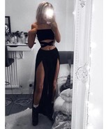 Black Two Piece Long Prom Dresses Under 100 - £78.30 GBP+
