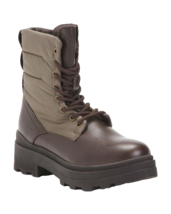 NEW DASIA BROWN LEATHER COMBAT PLATFORM BOOTS BOOTIES SIZE 38 SIZE 8 M - £54.98 GBP