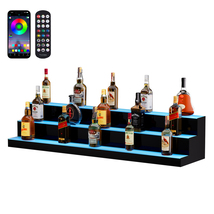 VEVOR 3-Tier 48" LED Liquor Display, RF &amp; App Control, Multicolor, Acrylic - $209.99