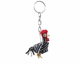 Mia Jewel Shop Rooster Bird Czech Glass Seed Bead 3D Figurine Keychain M... - $297.14 MXN