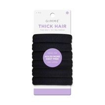 Gimme Beauty Thick Hair Tie Bands - Black - 6ct - £7.85 GBP