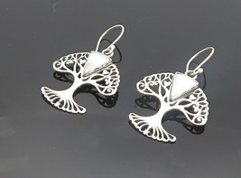 925 Sterling Silver - Inlaid Mother Of Pearl Tree Of Life Drop Earrings - EG3407 - £22.34 GBP