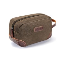 Emissary Men&#39;s Toiletry Bag Leather and Canvas Travel Toiletry Bag Dopp Kit for  - £39.49 GBP