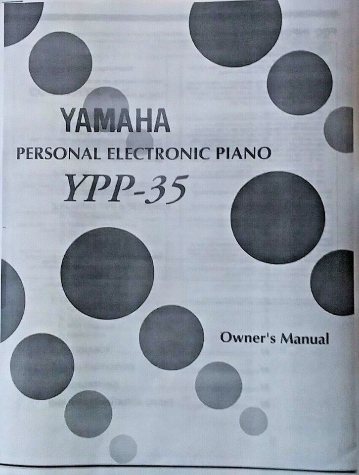 Yamaha YPP-35 Digital Piano Keyboard Owner&#39;s Manual Booklet, Reproductio... - $15.79