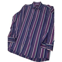 St Croix Men Shirt Long Sleeve Button Up Made In Italy Striped 100% Cotton XL - £22.28 GBP