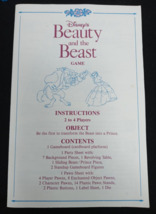 1991 Disney Beauty and the Beast Pop Up Game Replacement Instructions - £3.02 GBP