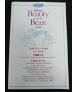 1991 Disney Beauty and the Beast Pop Up Game Replacement Instructions - $3.87