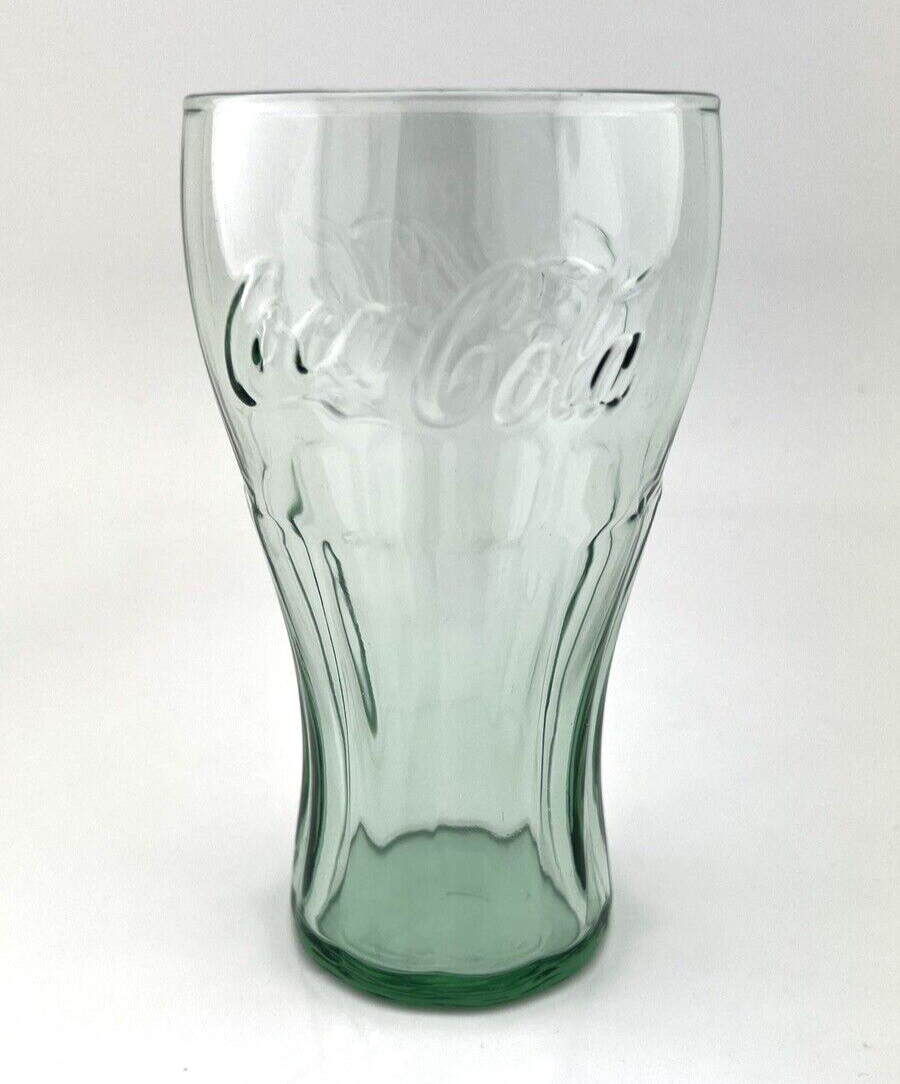 Coke-A-Cola Glass Cup 12 Oz Soda Glass Vintage Green Tint - £17.67 GBP