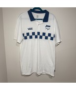 Vans Penn White Blue Checkered Polo Shirt Size XL Mens Short Sleeve Skat... - $28.95