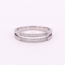 Beautiful Double-layer Set With 22 Zircon Rings For Wedding Titanium Steel Top Q - £8.02 GBP