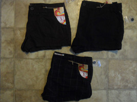 OP Porkchop PKT Shorts Size 7 9 11 13 17 Black Brown Plaid Casual - $11.98