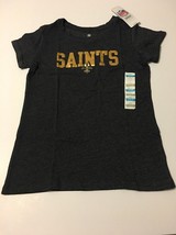 NFL New Orleans Saints Football Team Apparel Tee Shirt Girl Size L 10-12 - £12.58 GBP