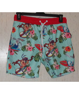 NWT MENS LOONEY TUNES BUGS BUNNY &amp; TAZ HAWAIIAN PRINT SWIM TRUNKS   SIZE 36 - £19.82 GBP