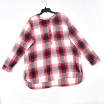 Old Navy Red Black White Plaid Tunic Top With Long Sleeves Size XXL - £11.31 GBP