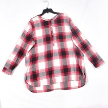 Old Navy Red Black White Plaid Tunic Top With Long Sleeves Size XXL - £11.17 GBP