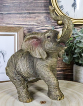 Safari Wildlife Adorable Male Tusked Elephant Trumpeting Collectible Figurine - £14.45 GBP