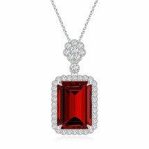 ANGARA Lab-Grown Ruby Pendant Necklace for Women in Silver (14x10mm,7.9 Ct) - £1,933.52 GBP