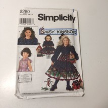 Simplicity 8260 Size 5-8 Child&#39;s Dress and Doll Dress 18&quot; Doll Daisy Kingdom - £10.09 GBP