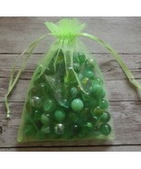 66 Assorted Green ~ Clear ~ Solid ~ Swirl ~ Glass Marbles +1 Large Shoot... - $42.13 CAD