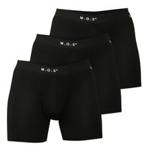 M.O.S Mens Underwear Boxer Briefs with Pouch Moisture Wicking Long Boxer 3 Pack  - £18.86 GBP