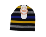 Wonder Nation Toddler Knit Beanie Hat - New - Black Yellow Blue &amp; Gray - $6.99