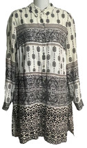 Chico&#39;s Size 0 Womens Small Paisley Print Tunic Top Button Down Blouse Boho - $12.82