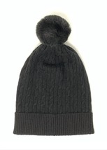 Brodie Cashmere cable faux fur hat in Black - size One Size - £48.81 GBP