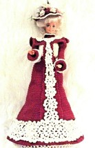 Barbie Doll Custom Old Fashioned Blonde Crocheted Burgundy Collectible VTG - £34.27 GBP