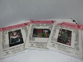 Vintage 3 Simple Patterns New Christmas Yard Art Pattern Tree Train Santa - $25.86