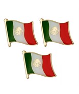 3 MEXICO FLAG PINS 0.5&quot; Metal Lapel Pin Mexican Pride Hat Tie Tack Lot S... - $186.26 MXN