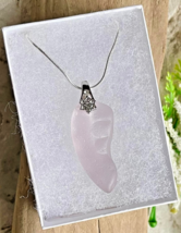 Genuine Lavender Beach SEA GLASS Necklace 18&quot; Sterling Boxed Jewelry Rhinestone - £20.21 GBP