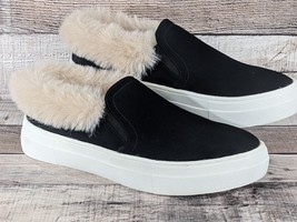 La Sheelah Dolce Black Slip On Shoes With Faux Fur Ankle Accent Size 7 1/2 - £17.93 GBP