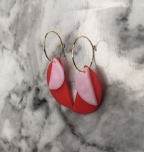 Luna - Pink - Polymer Clay Earrings - £20.04 GBP