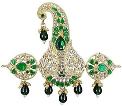 Designer Brooch Kundan Jewelry Set Groom Wedding Party Wearg - £8.88 GBP