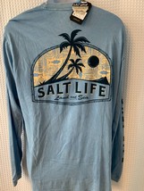 Mens Salt Life Land &amp; Sea Graphic Salt-Washed L/S Pocket T-Shirt - XL - NWT - £20.16 GBP