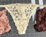 3 Pack Medium Gilly Hicks Lace Thong panty, nylon, NEW - $36.10