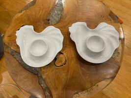 Vintage White Ceramic Egg Holder - Set of 2 - €38,29 EUR