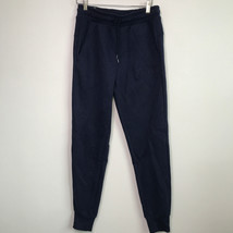 Puma Jogger Pant S Blue Essentials Mid Rise  Sweatpants Fleece Lined Drawstring - £14.78 GBP