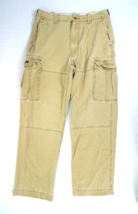 Vintage Abercrombie &amp; Fitch Cargo Pant Men&#39;s Size 32L Beige Khaki Distre... - £26.16 GBP