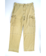 Vintage Abercrombie &amp; Fitch Cargo Pant Men&#39;s Size 32L Beige Khaki Distre... - £26.46 GBP