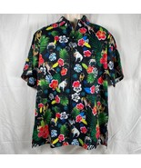 Funny Guy Creations Pug Hawaiian Shirt Large Red Hibiscus Flowers - £23.31 GBP