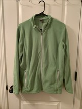 Eddie Bauer Women&#39;s Green Full Zip Fleece Jacket Coat Size XL  - $37.83