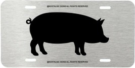 Pig Pork Hog Farmer Assorted Colors Aluminum Brushed Look Metal License Plate 4 - £7.11 GBP