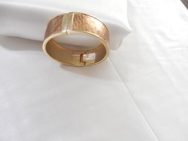 Department store  7&quot;Gold/Rose Gold Tone Hinged Bangle A1514 - £9.11 GBP