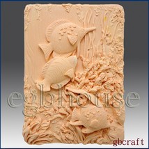 Tropical Fishes - 2d Silicone Soap/polymer/clay/cold Porcelain Mold - £18.95 GBP