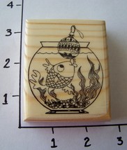 GOLDFISH WITH ORNAMENT NEW mounted rubber stamp - $6.50