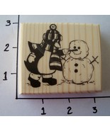 PENGUIN MAKING SNOWMAN-NEW mounted rubber stamp - €7,40 EUR