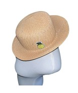 Women Tan Sun Hat Shimmer Pineapple Fedora One Size Wide Brim Beach Reso... - $11.16 CAD