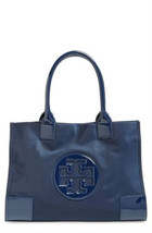 Tory Burch Navy Blue Nylon Ella Mini Tote Elegant Daily Errand Style Fas... - £109.09 GBP